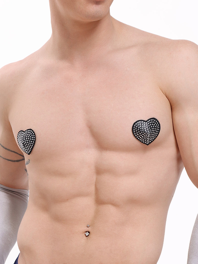 men's rhinestone heart pasties - XDress