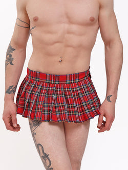 men's red plaid skirt - XDress