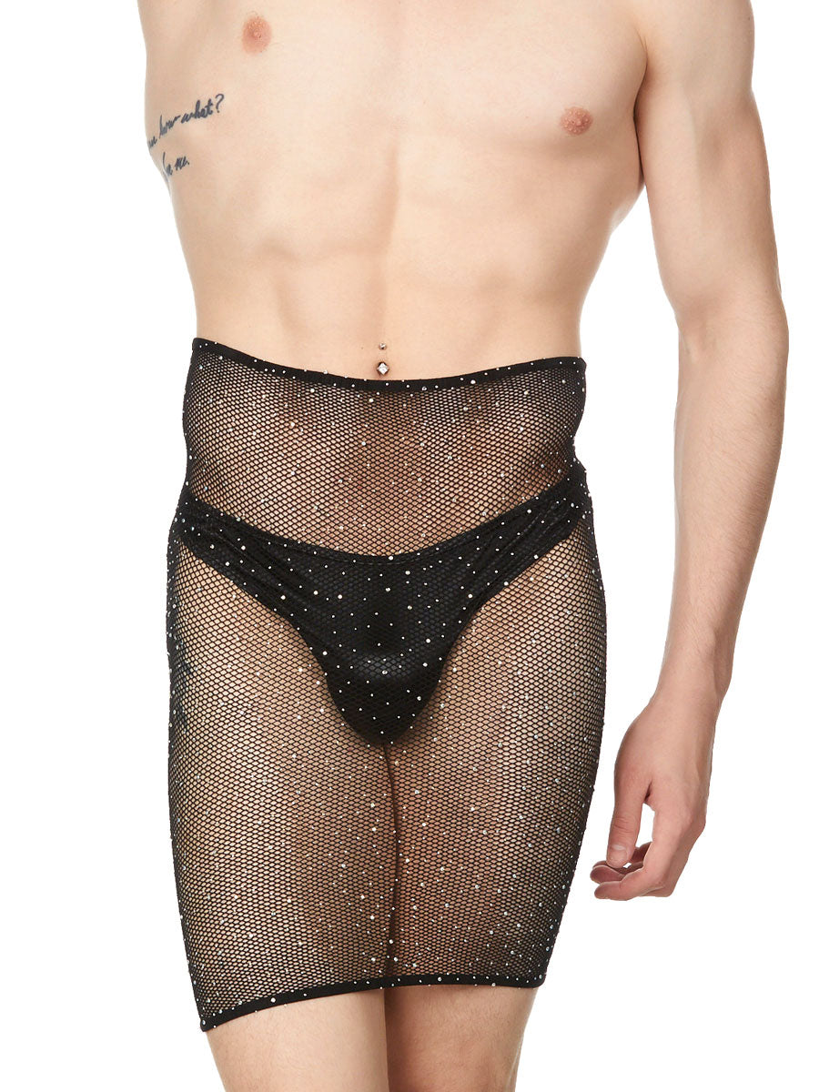 Men's crystal mesh tube dress