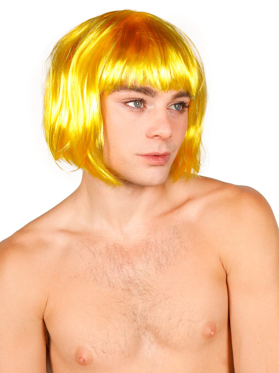 Men's blonde bob crossdressing wig