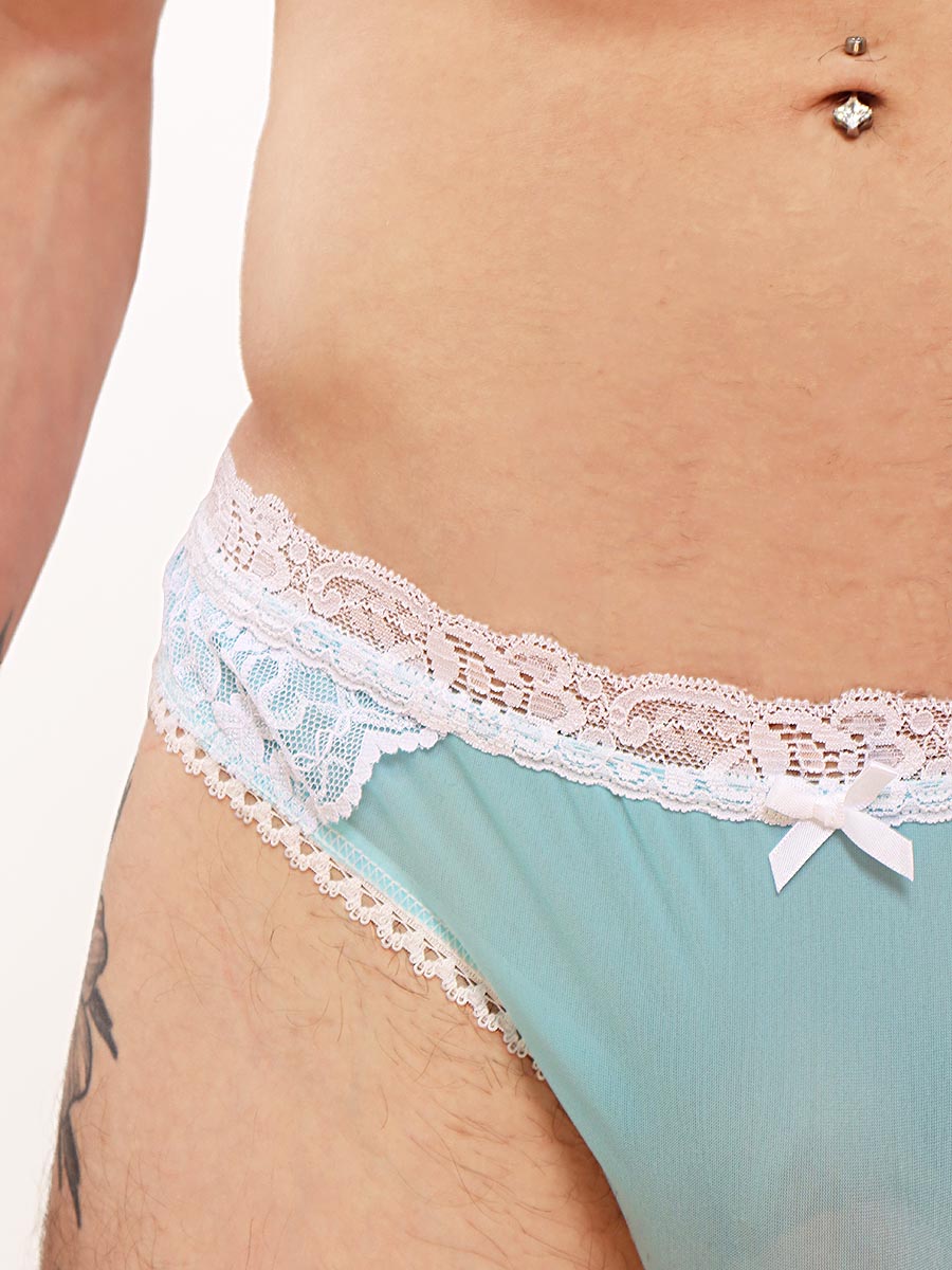men's blue and white lace panties - XDress