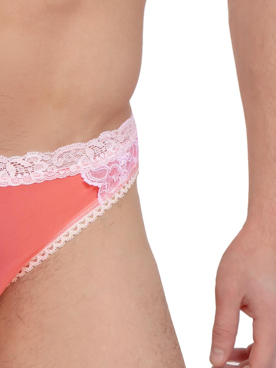 men's pink and white lace panties - XDress