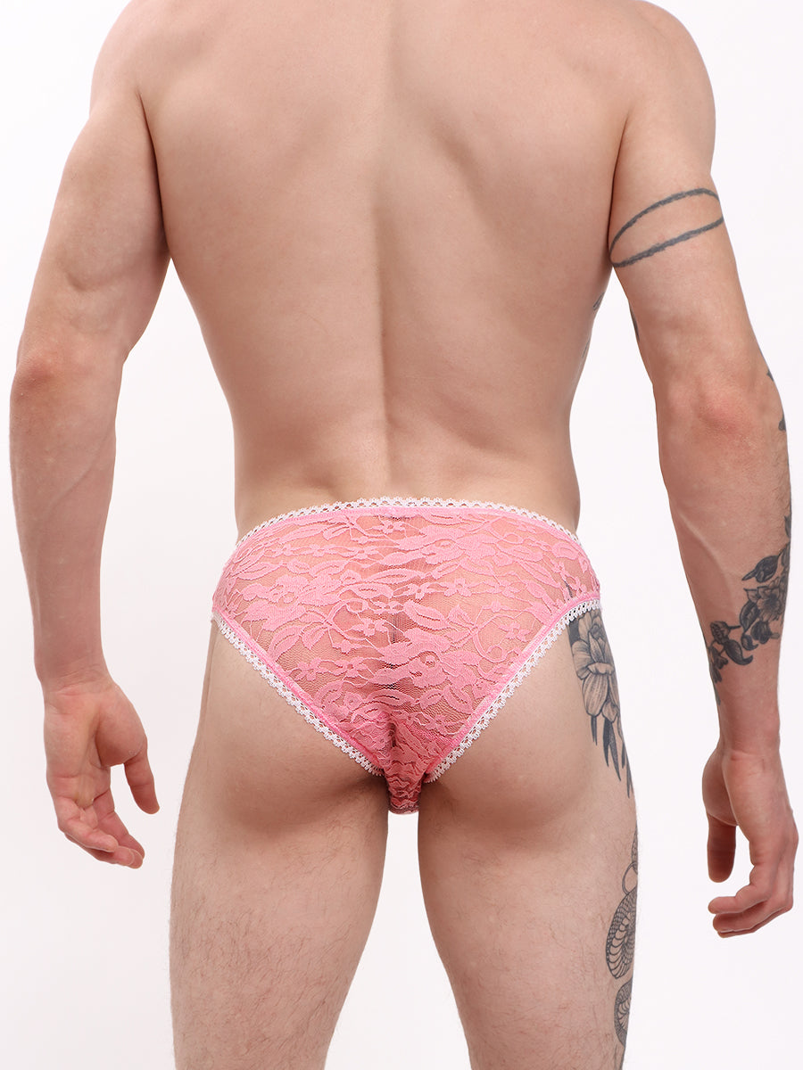 men's pink lace briefs - XDress