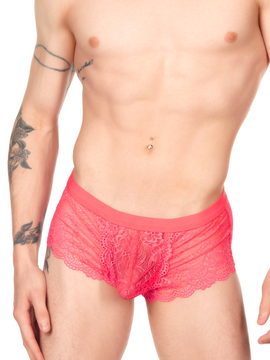 Men's coral lace boxer