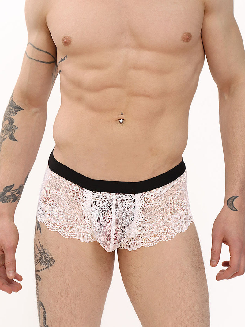 men's white lace boxer briefs - XDress