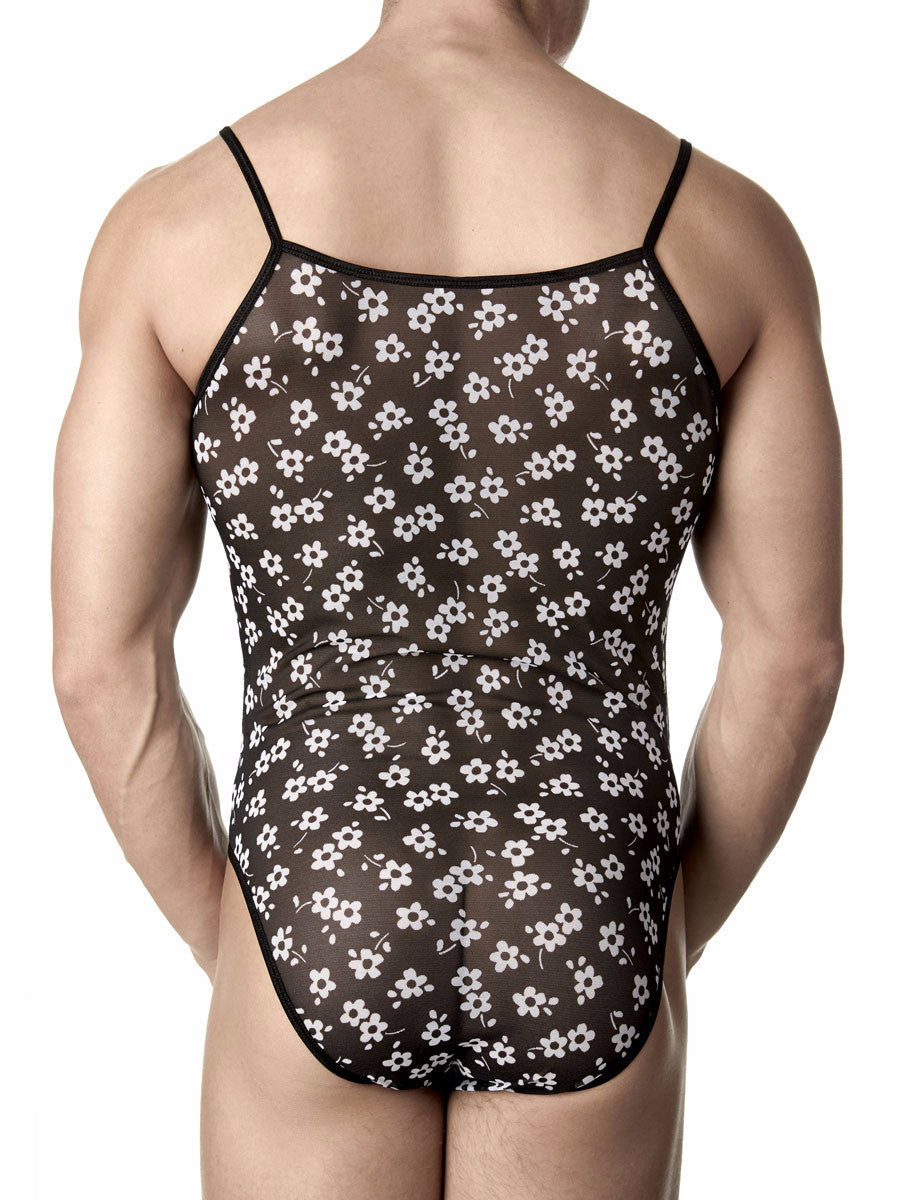 Men's mesh floral bodysuit