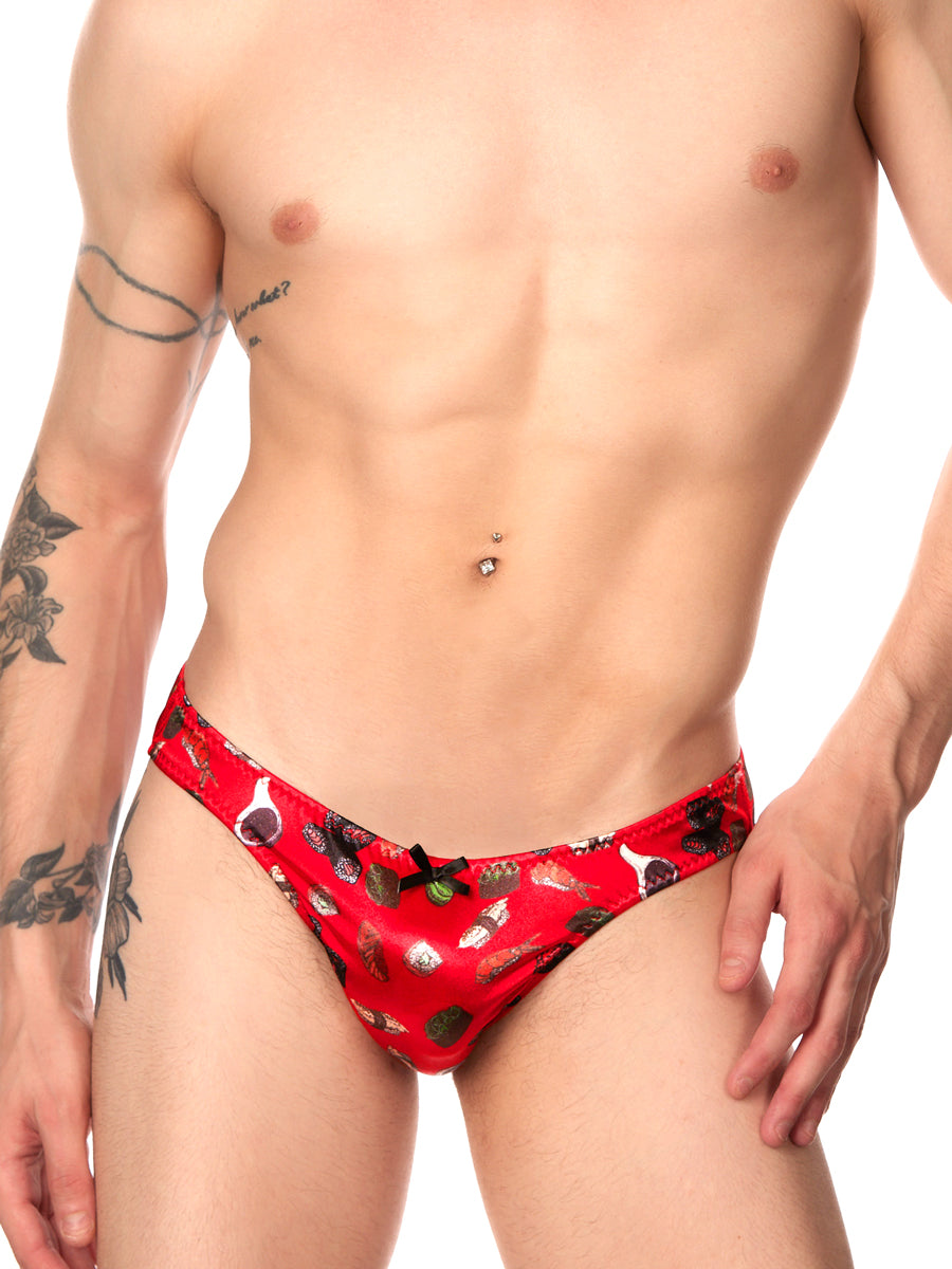 Gender-Free Red Satin Sushi Panty