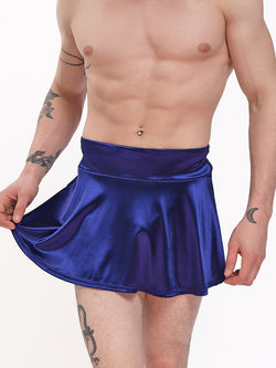 men's navy blue satin skirt - XDress
