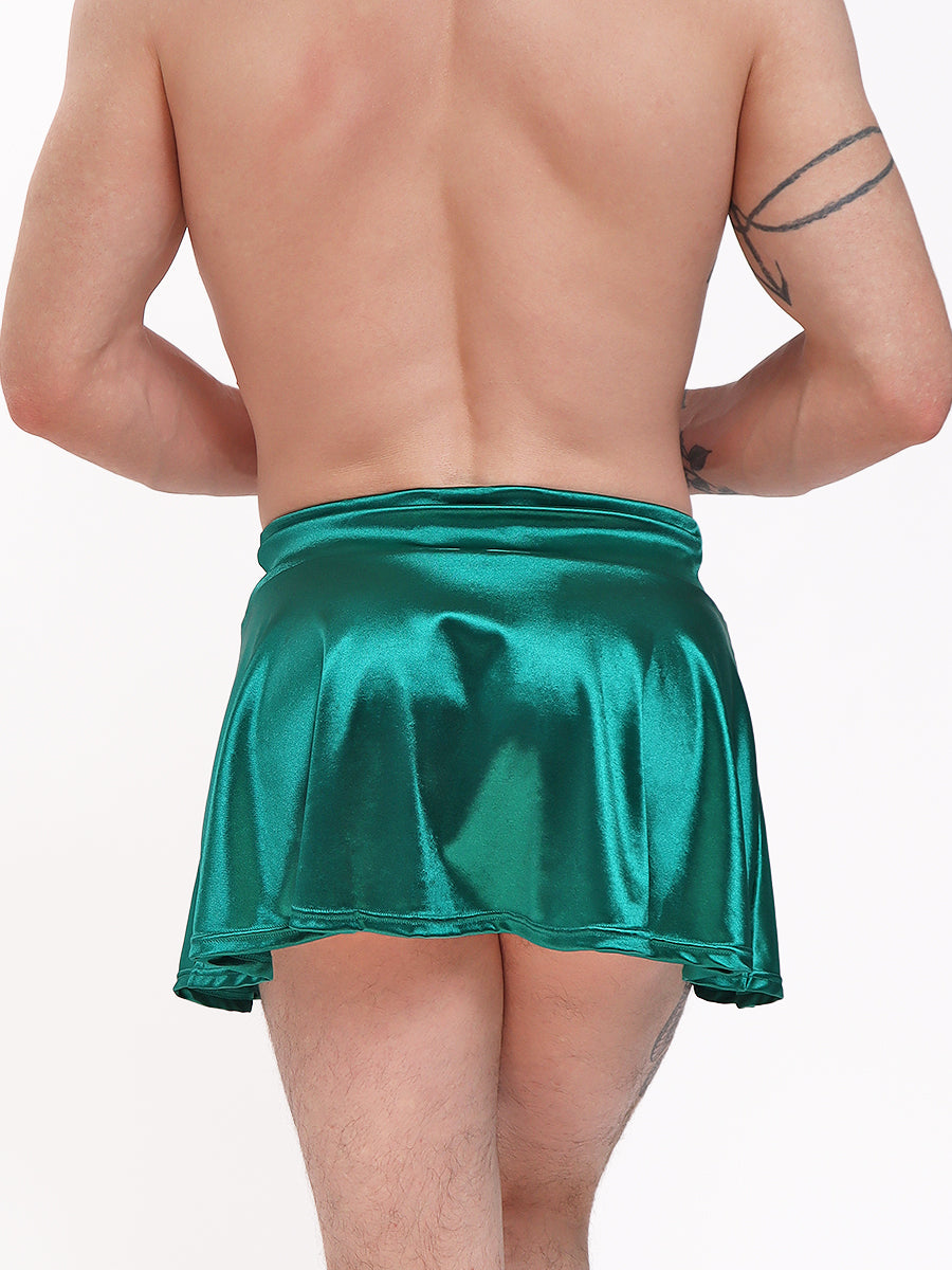 men's green satin skirt - XDress