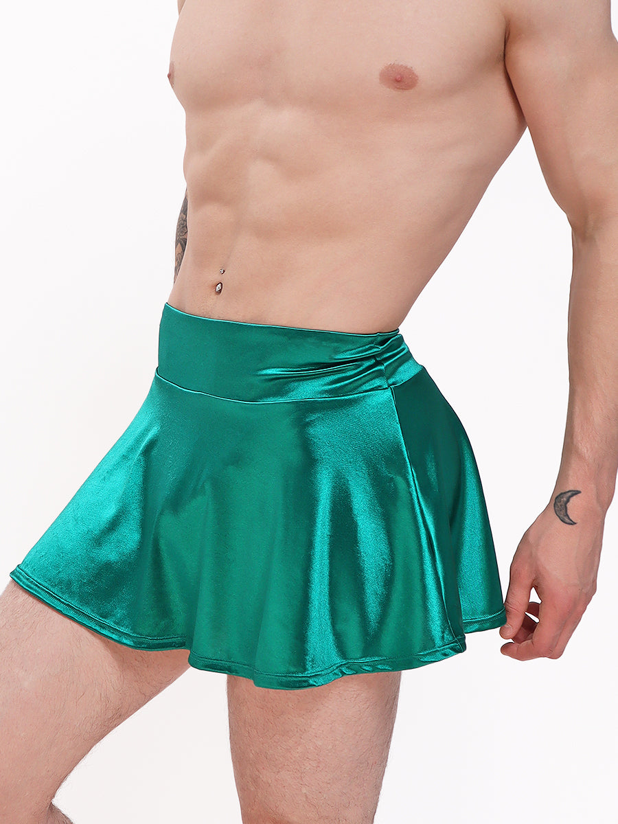 men's green satin skirt - XDress