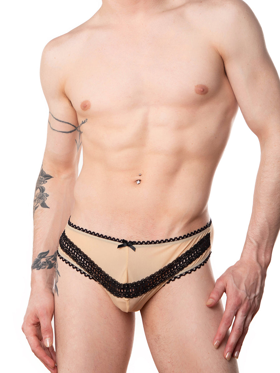 men's beige lace panties - XDress