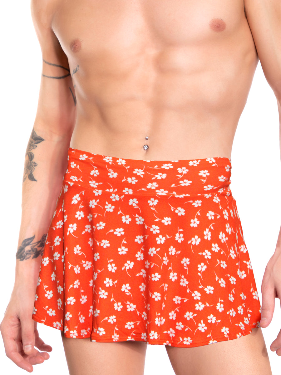 Gender-Free Orange floral print skirt