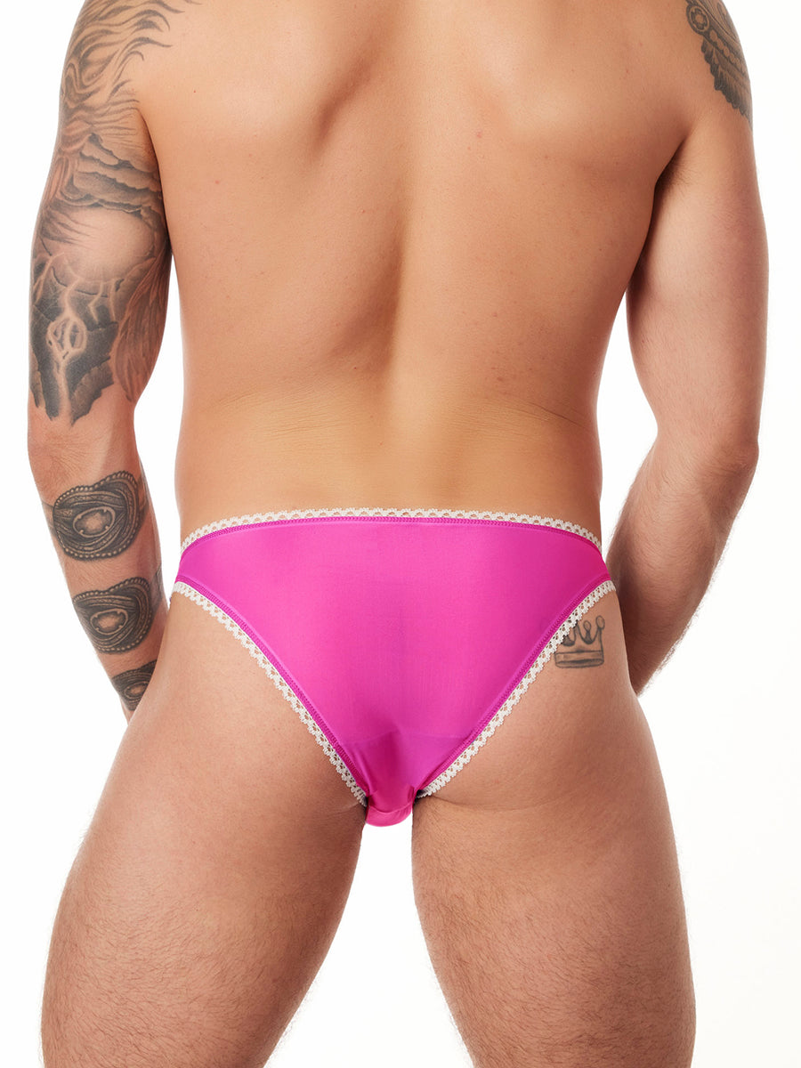 men's pink sheer picot panties - XDress
