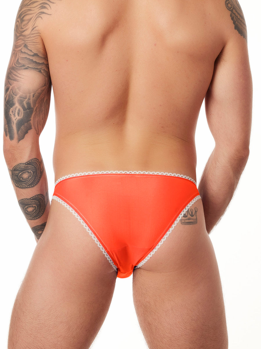 men's orange mesh picot panties - XDress