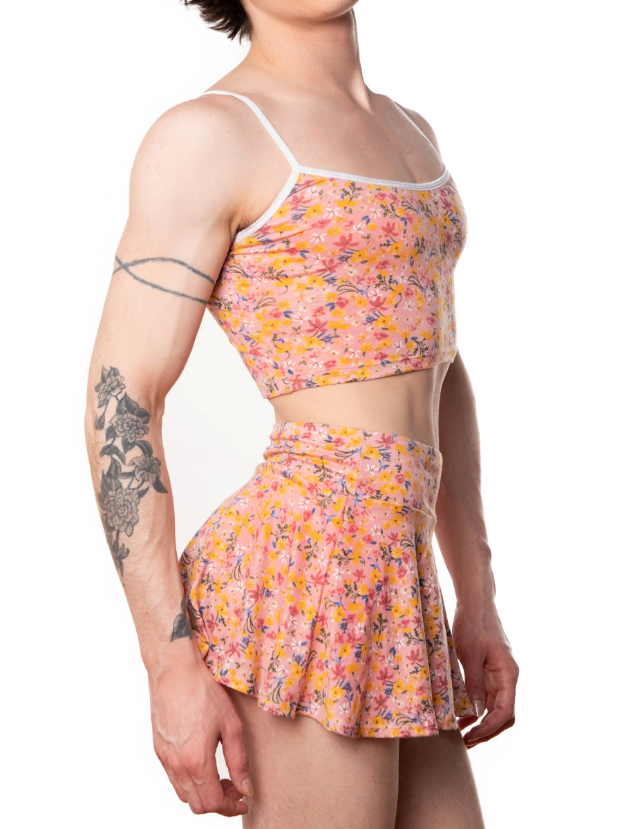 Men's pink floral crop top - XDress