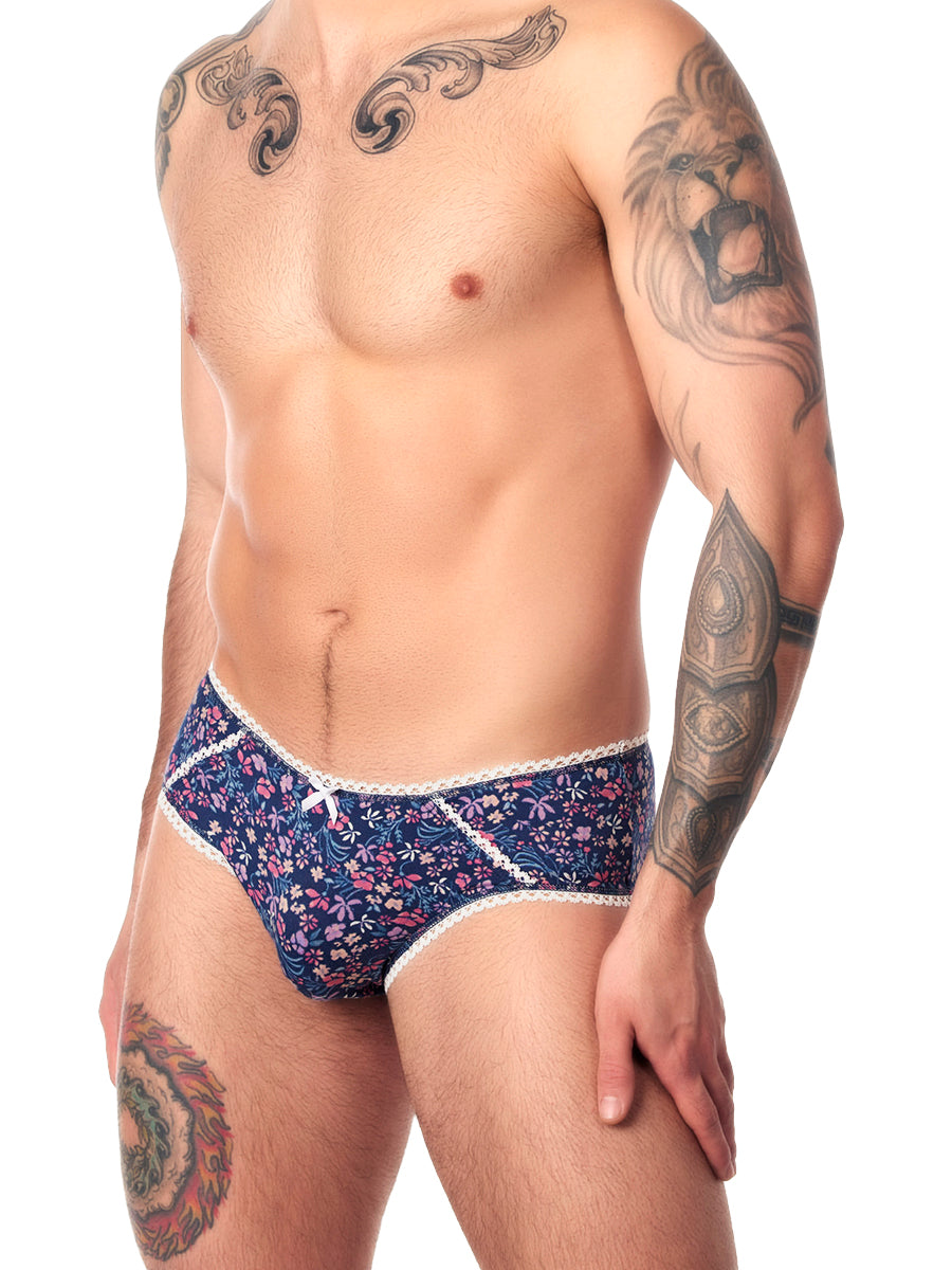 men's blue floral panties