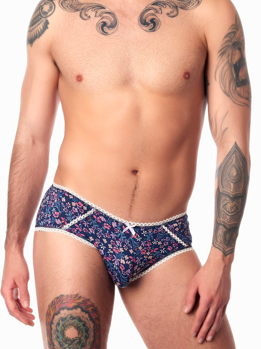 men's blue floral panties