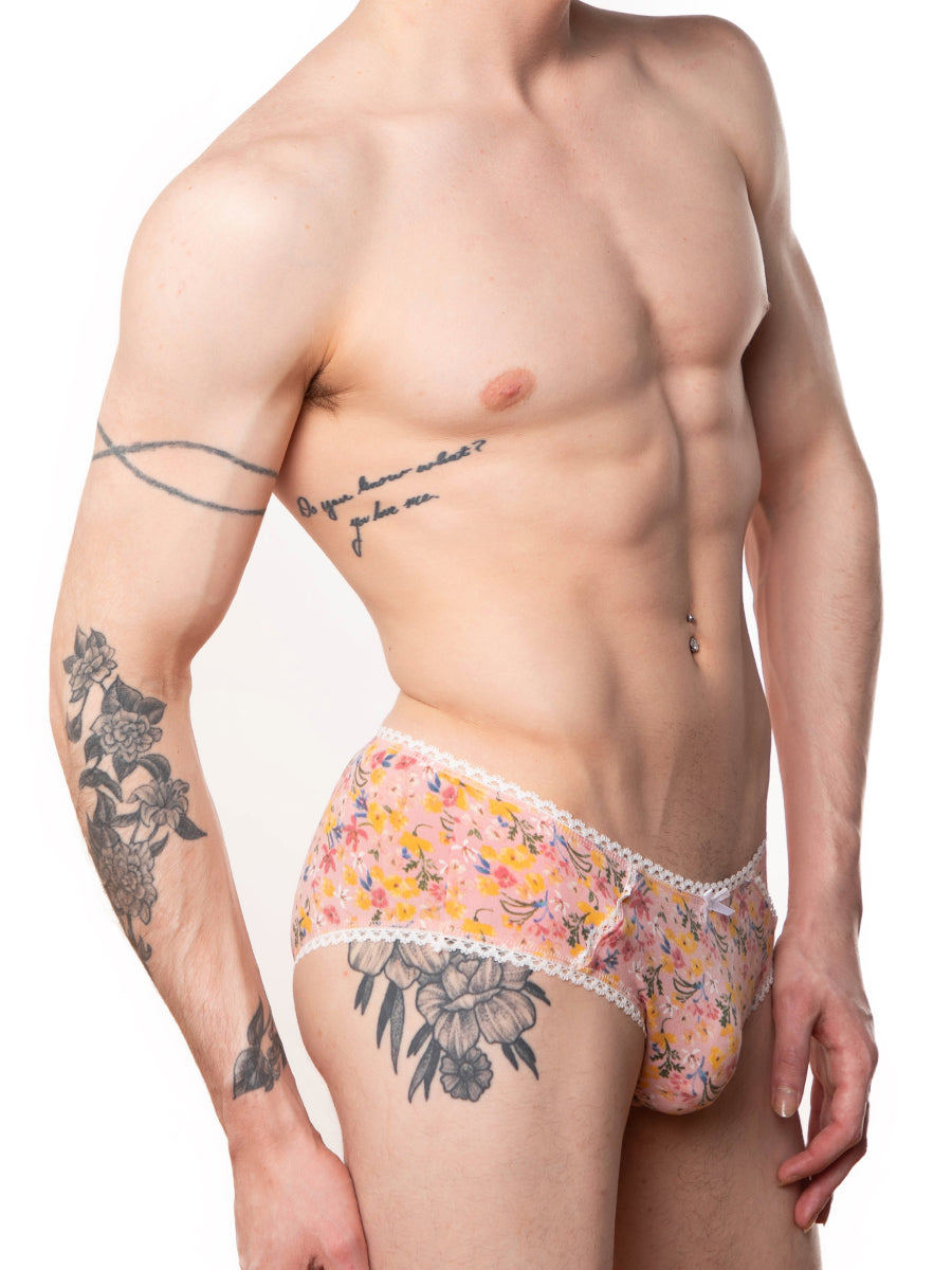 men's pink floral lace panties - XDress