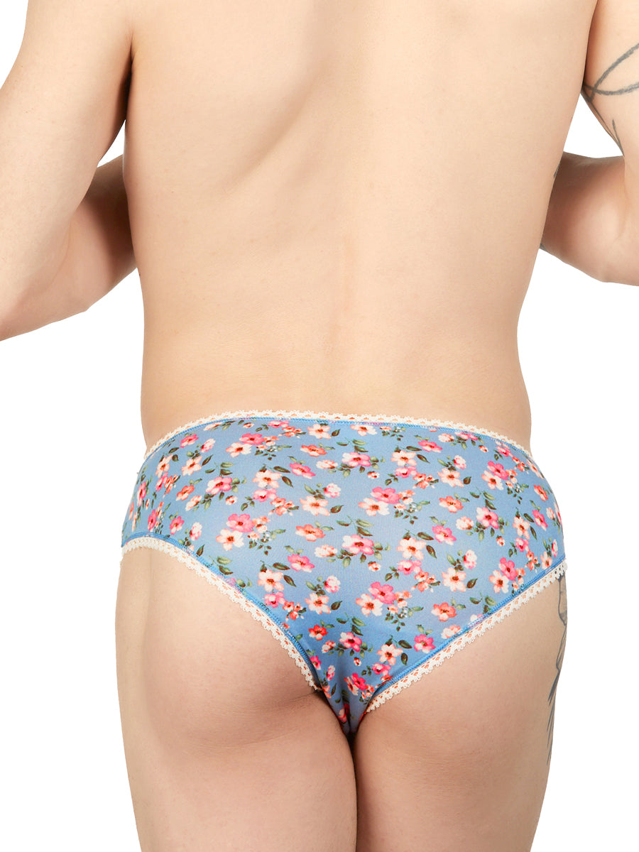 Men's blue floral panties