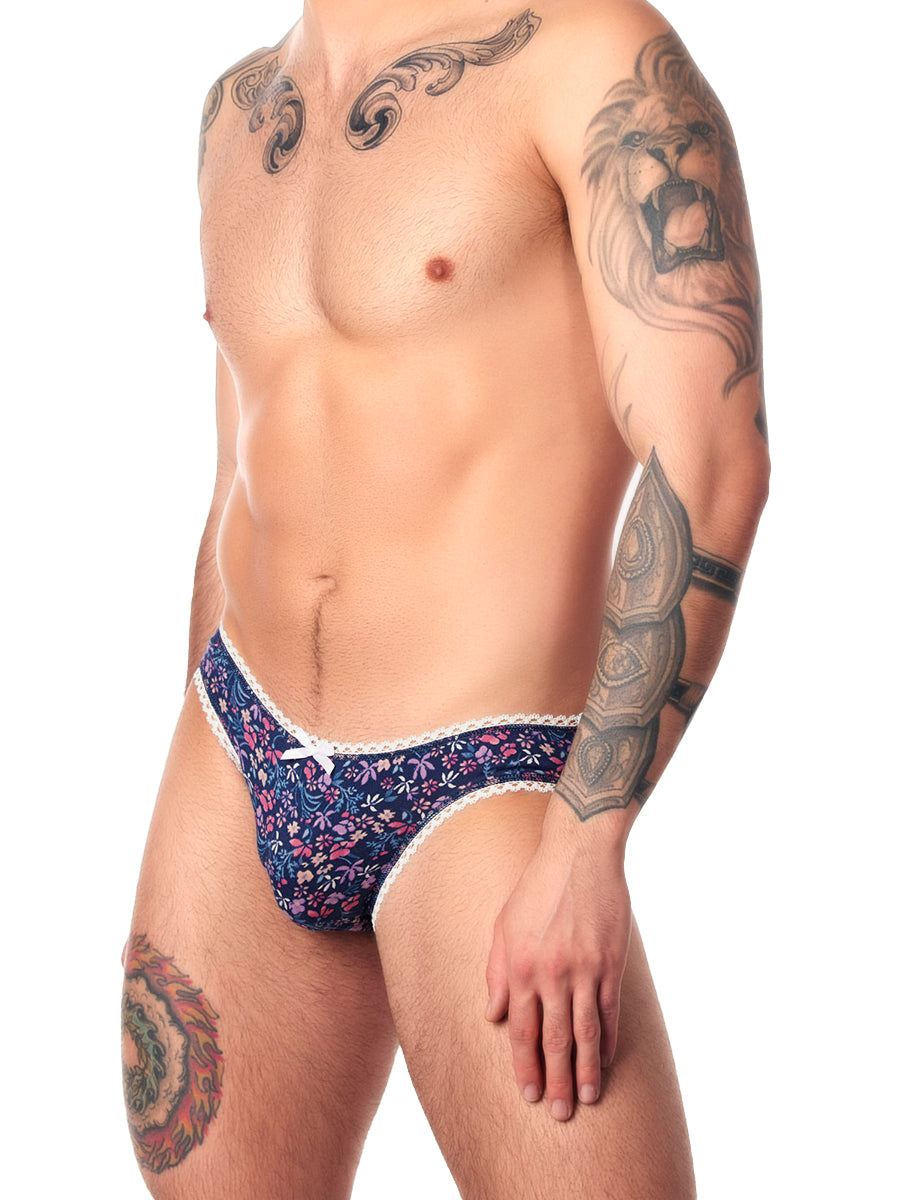 men's blue floral panties