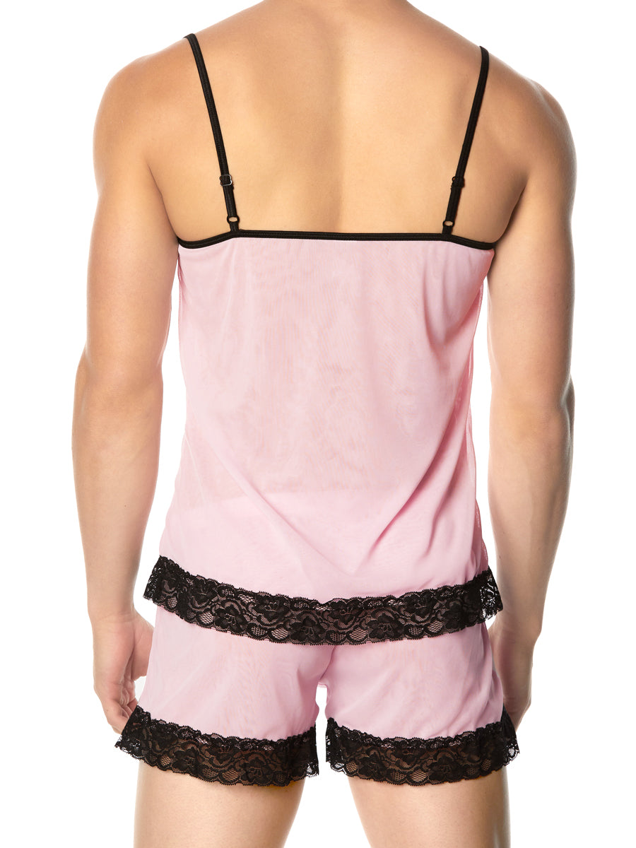 Men's pink sheer camisole