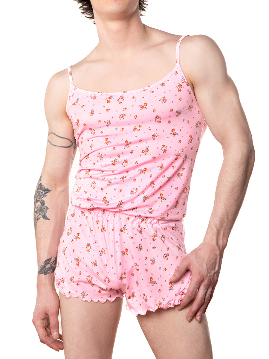 men's pink floral romper - XDress