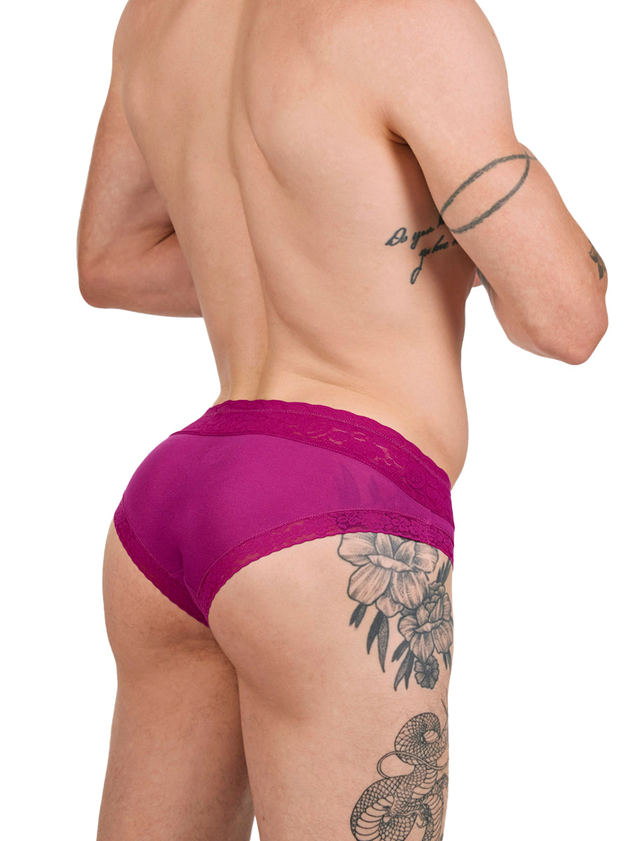Men's Pink Lace & Modal Panties- XDress
