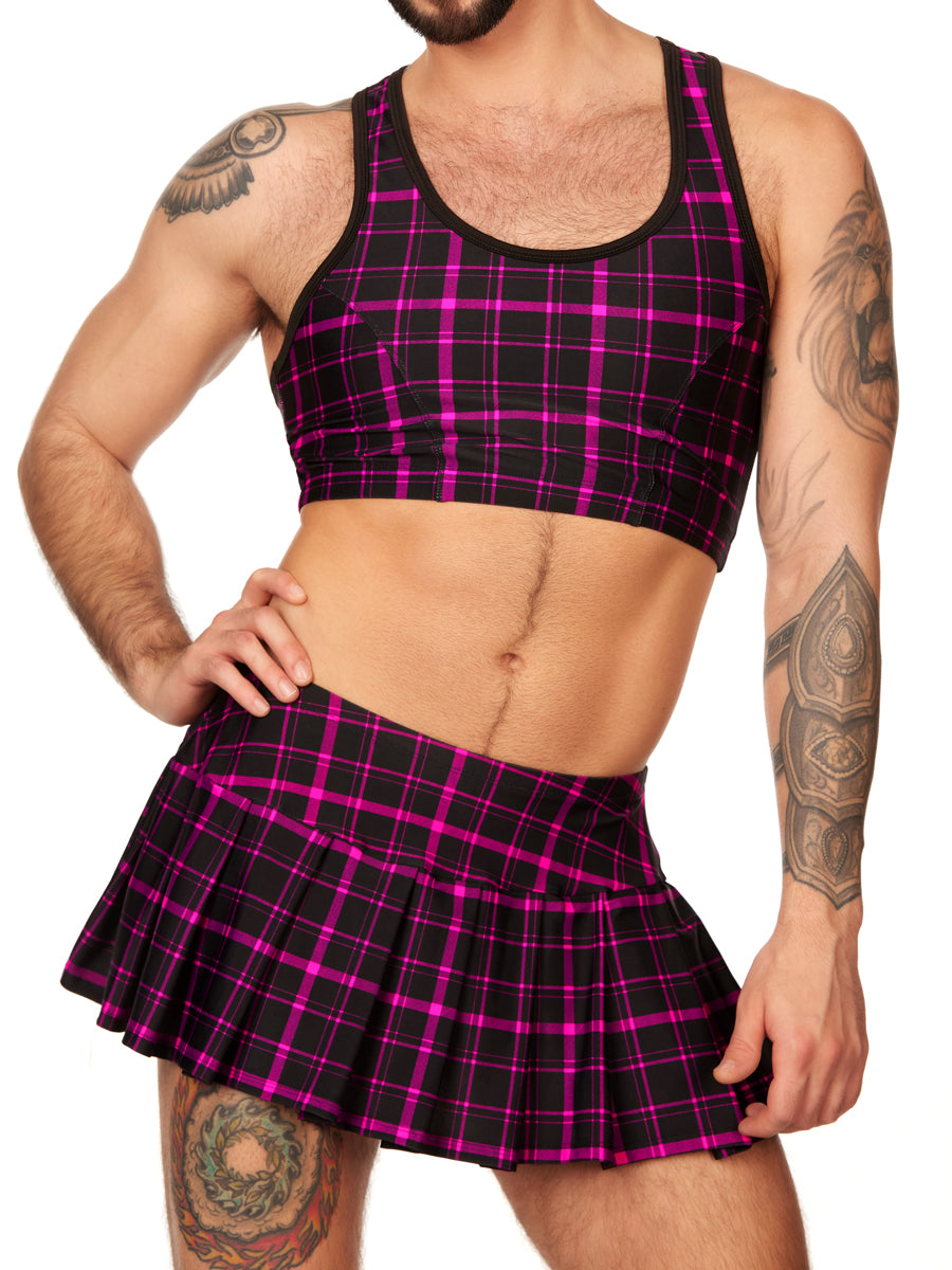 Unisex plaid sports bra