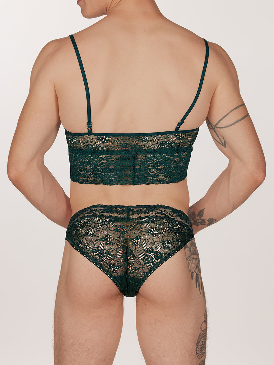 men's green lace bralette - XDress