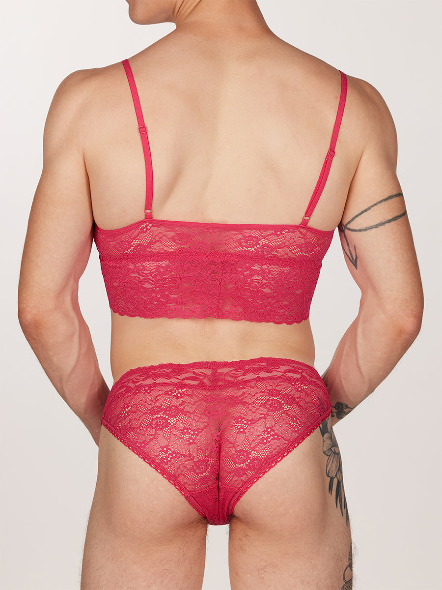 men's pink lace bralette - XDress