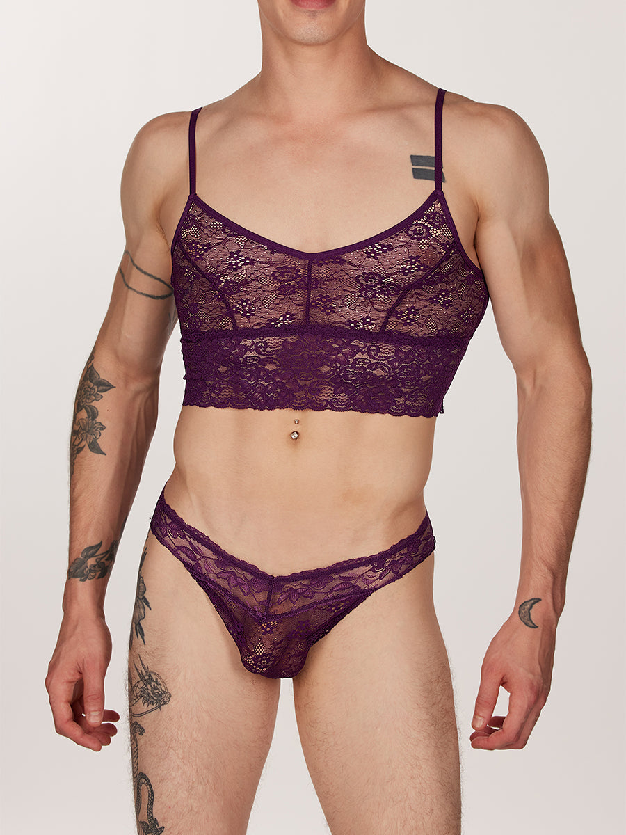 men's purple lace bralette - XDress