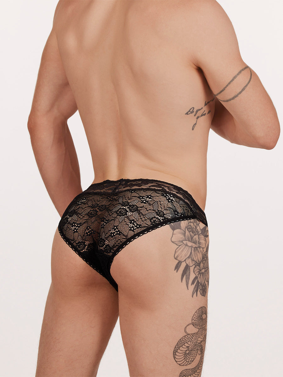 men's black lace panties - XDress