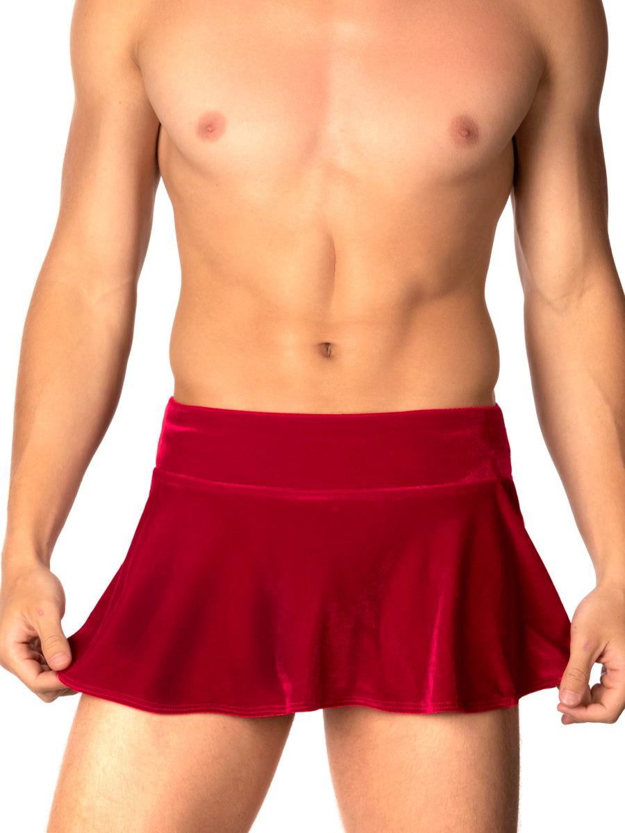 Unisex red velvet circle skirt