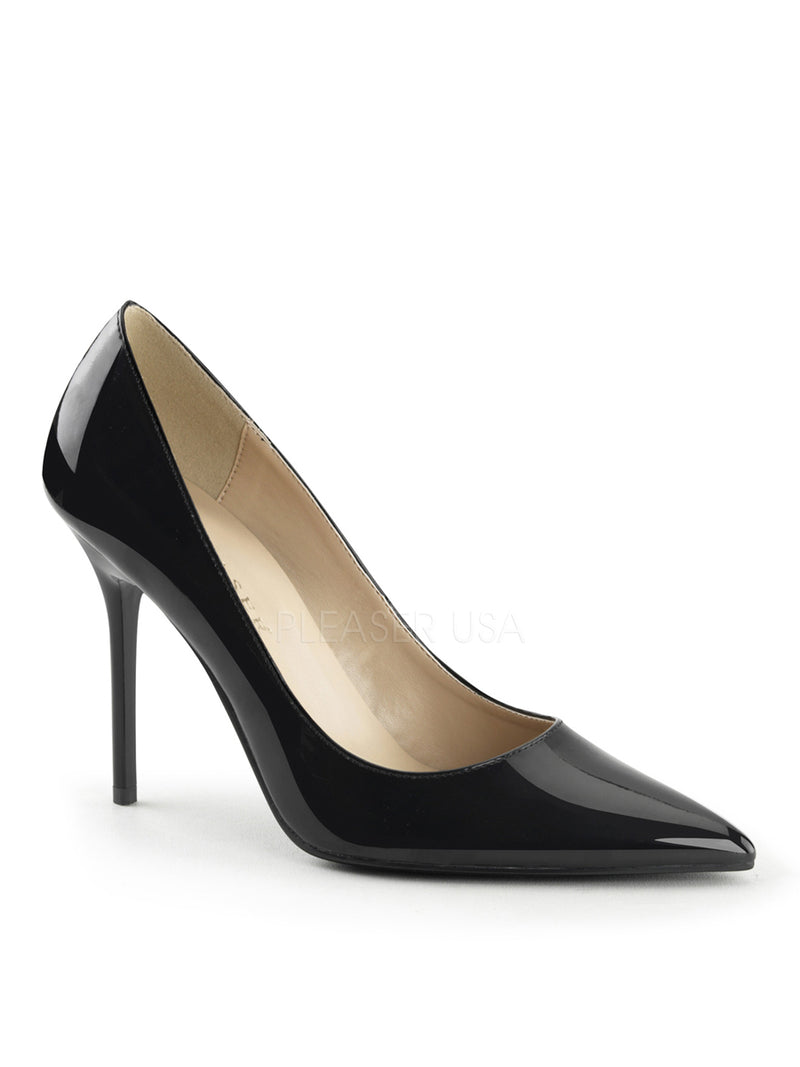 men's shiny black high heeled crossdressing shoes
