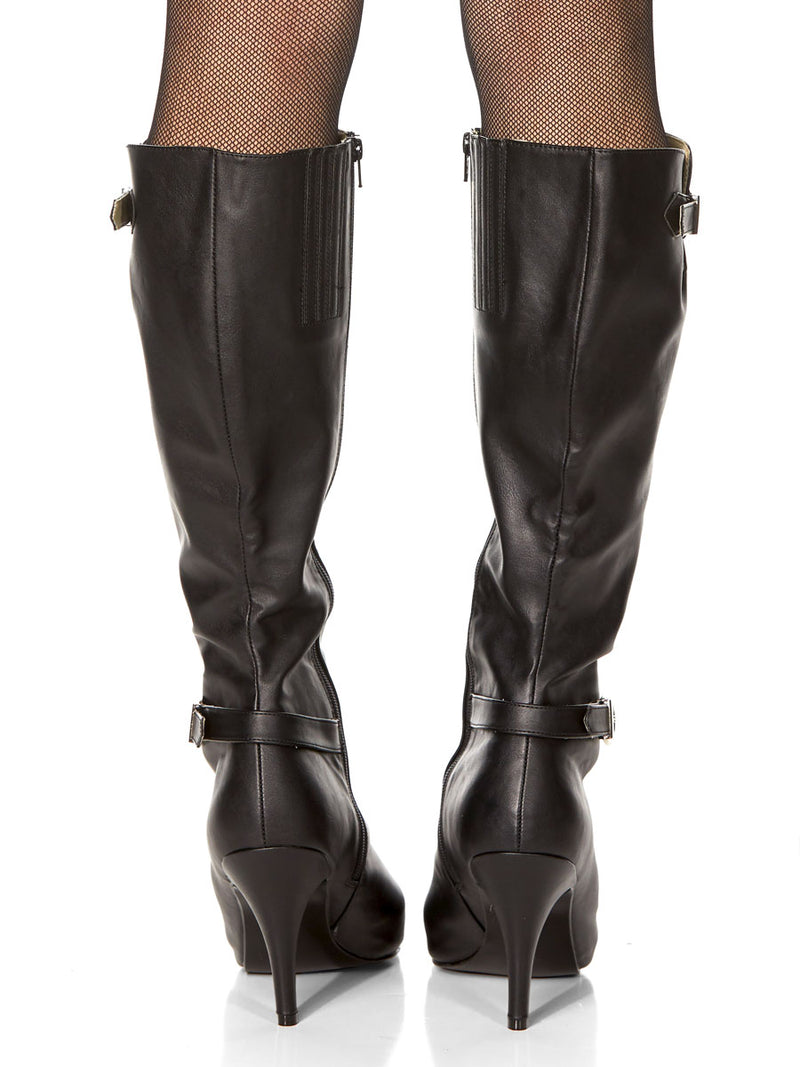 Knee Length Faux Leather Boot