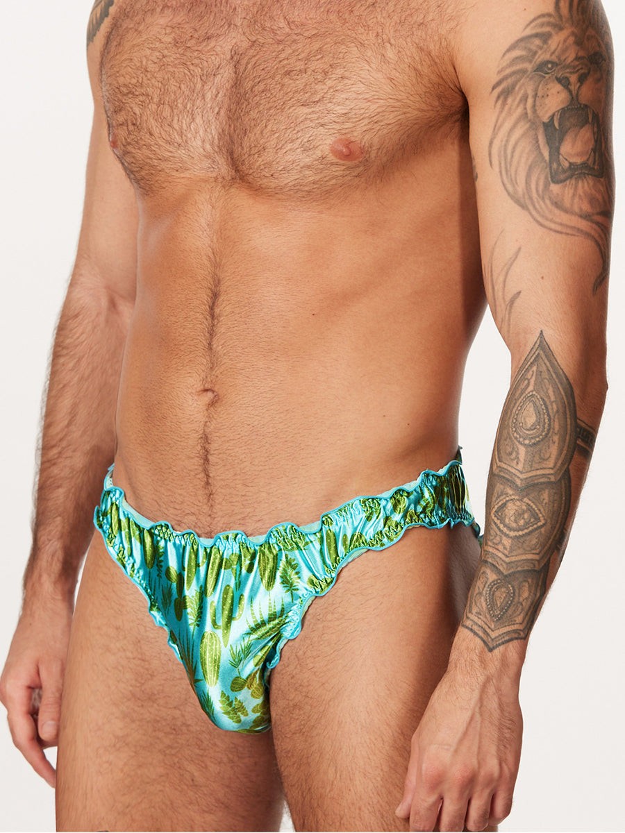 men's cactus print satin briefs - XDress