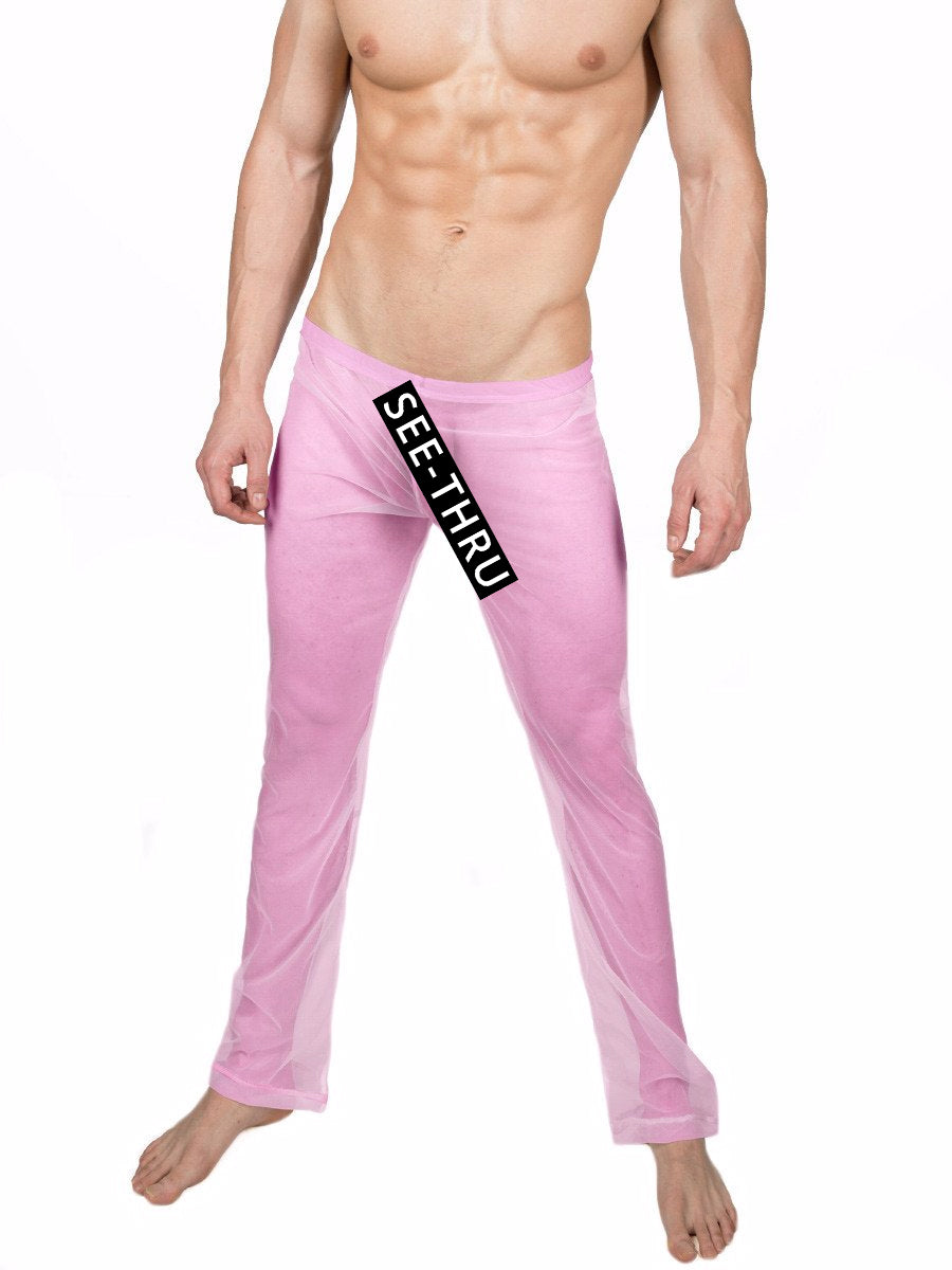 Men's pink mesh lounge pants