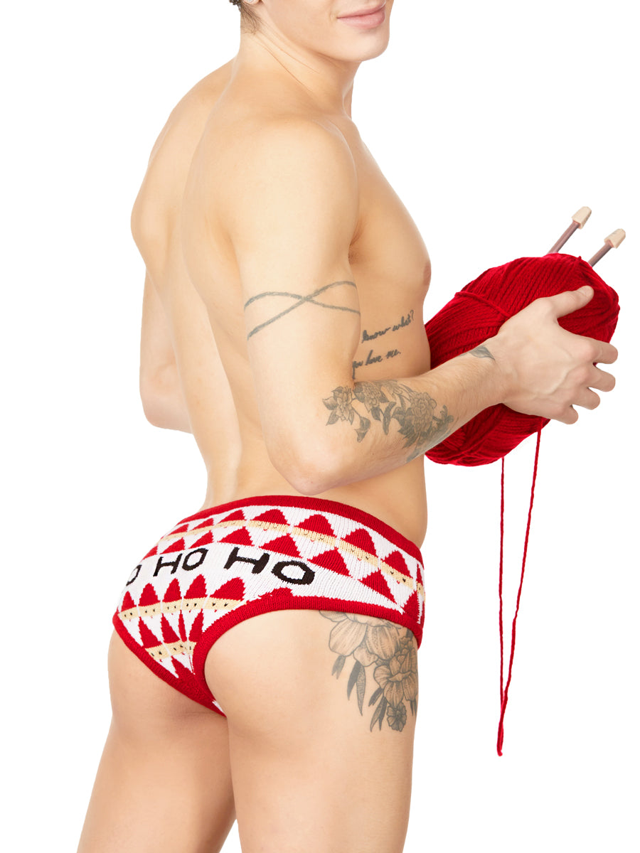 Men's red knitted panty