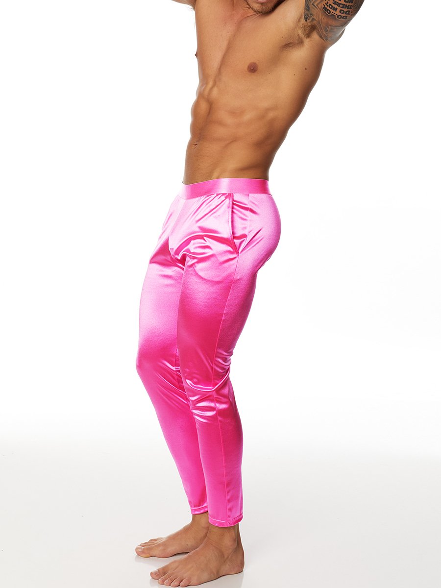 Men's pink satin joggers