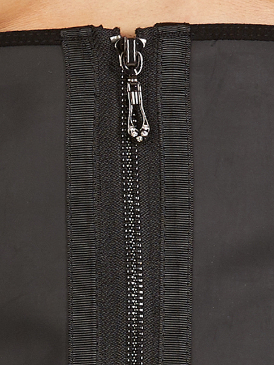 Men's black neoprene corset with zipper
