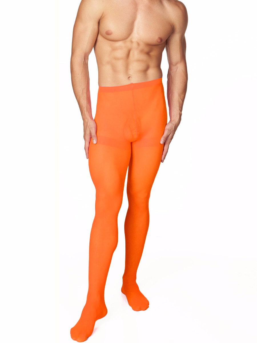 Men's orange three pack of pantyhose tights