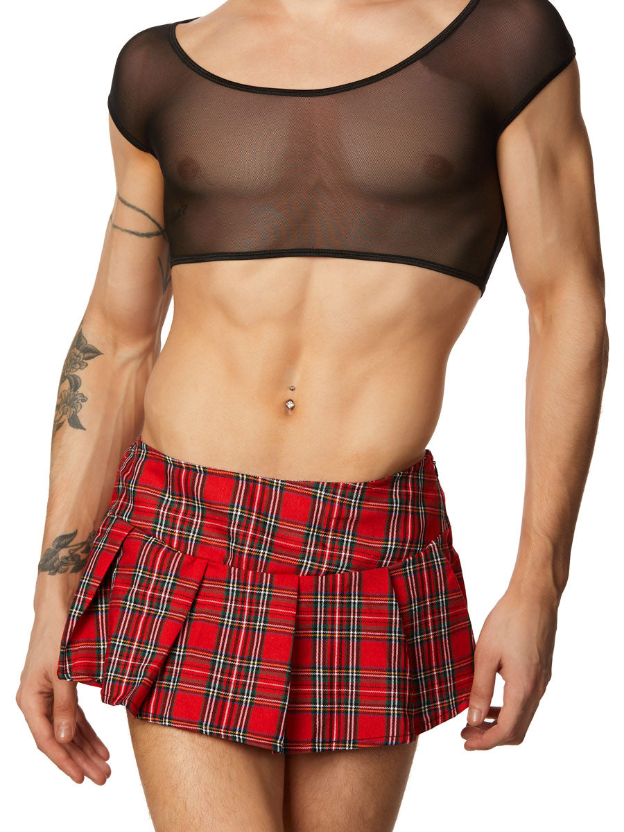 Men's plaid mini skirt