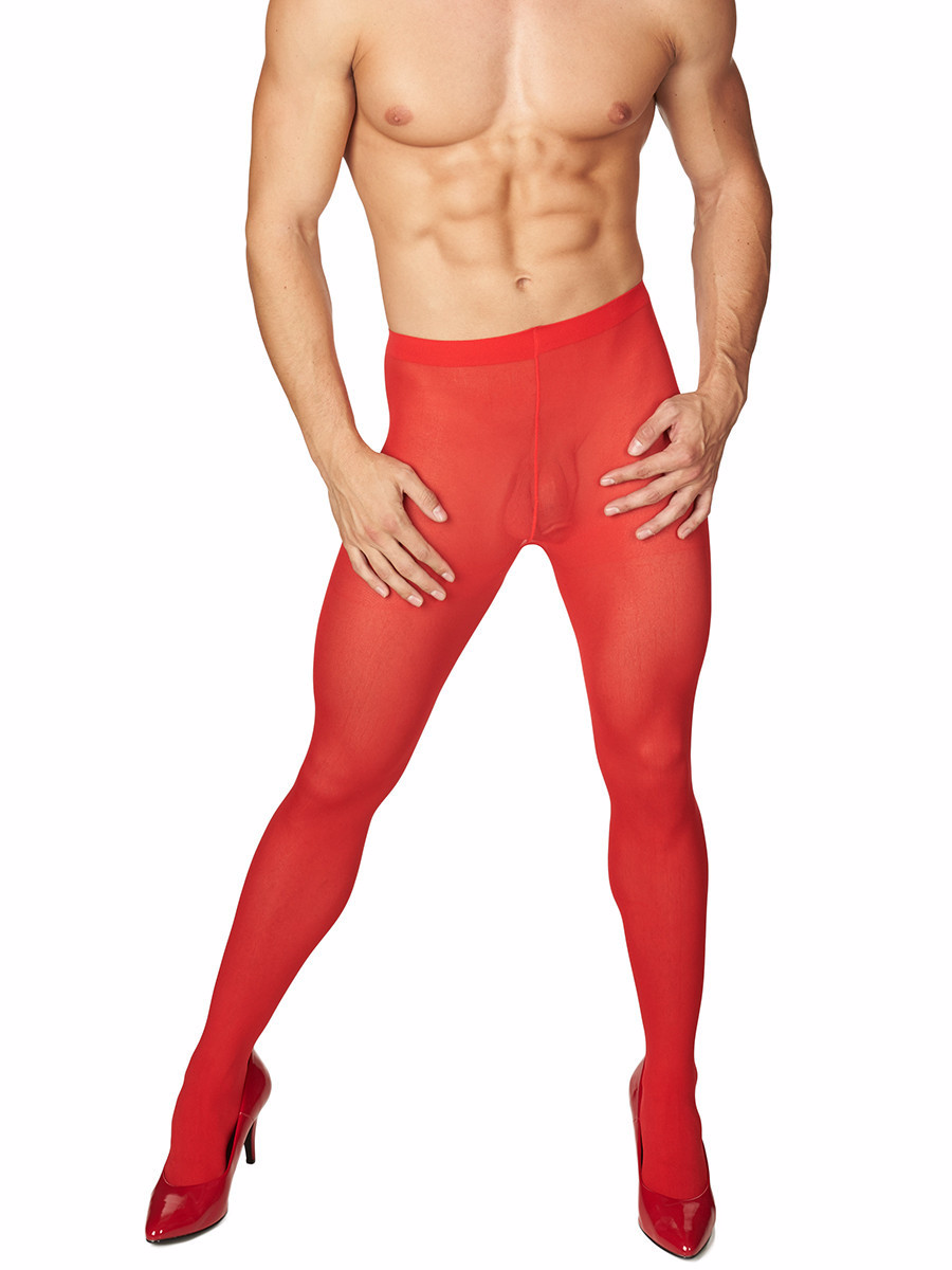 Men's red three pack of pantyhose tights