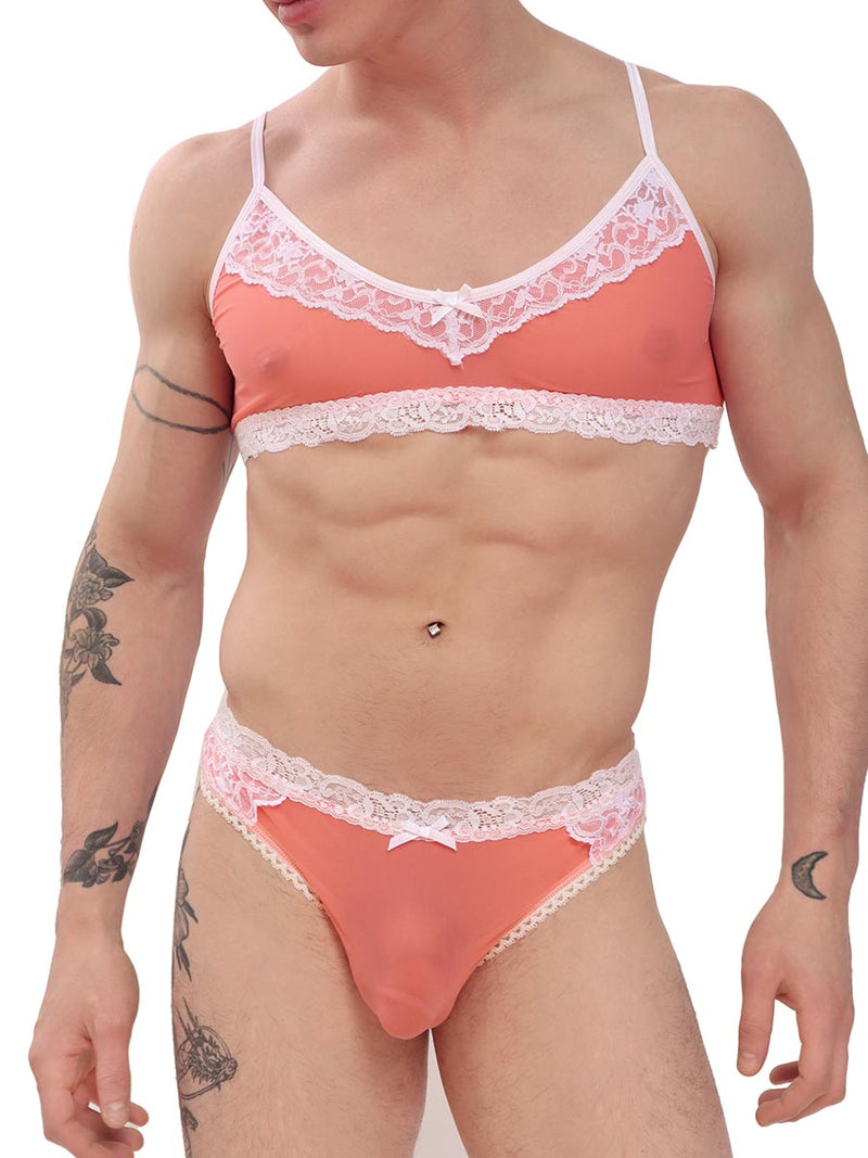 men's pink & lace bra - XDress